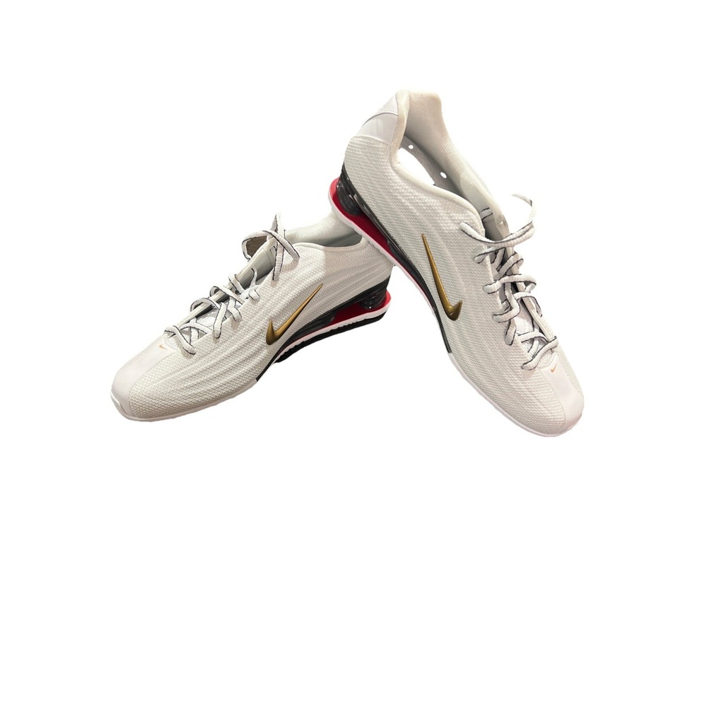 38N24/HQ7540-100 Nike Shox Z White Varsity Red DarkCharcoalMetallic Gold Women's